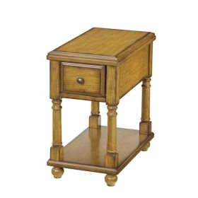 Vintage Style Light Brown Wood 1-Drawer End Table Nightstand