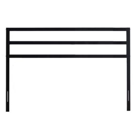 California King Modern Headboard in Matte Black Metal Finish