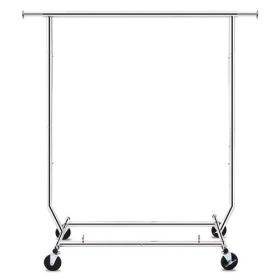 Heavy Duty Metal Clothing Garment Rack with Lockable Wheels - 250 lbs. Capacity