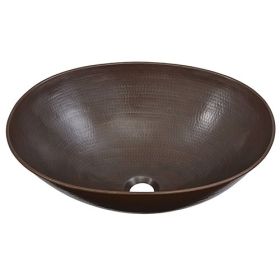Vessel Style Solid Copper Bathroom Sink Oval 18 x 14 inch