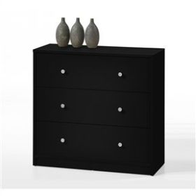 Contemporary 3-Drawer Chest in Black - Made in Denmark