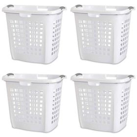 Set of 4 Heavy Duty Plastic Laundry Hamper Dirty Clothes Basket