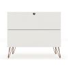 Manhattan Comfort Rockefeller Mid-Century- Modern Dresser with 3-Drawers in White