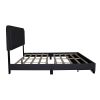 Queen Linen Upholstered Platform Bed with Adjustable LED Headboard and Footboard Drawers NO Box Spring Required DARK GRAY