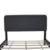 Queen Linen Upholstered Platform Bed with Adjustable LED Headboard and Footboard Drawers NO Box Spring Required DARK GRAY