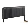 Queen Linen Upholstered Platform Bed with Adjustable LED Headboard and Footboard Drawers NO Box Spring Required DARK GRAY