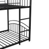 Twin Over Twin Metal Bunk Bed With Slide,Kids House Bed Black
