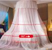 Princess Bed Canopy for Girls,Bed Canopy Curtain- Double Layer Sheer Mesh Dome Bed Curtain- Round Lace Princess Mosquito Net Tent for Twin Full Queen