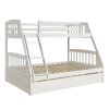 Solid Wood Twin Over Full Bunk Bed with Two Storage Drawers